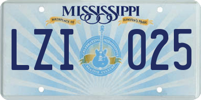 MS license plate LZI025
