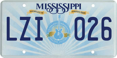 MS license plate LZI026