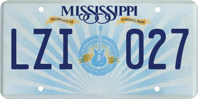 MS license plate LZI027