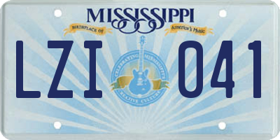 MS license plate LZI041