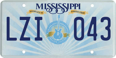 MS license plate LZI043