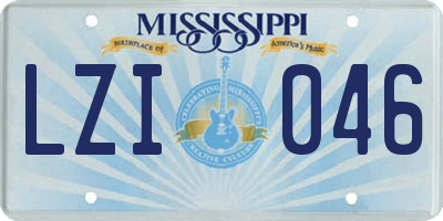 MS license plate LZI046
