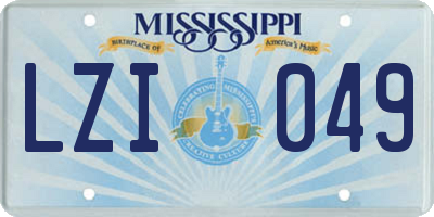 MS license plate LZI049