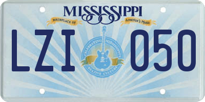 MS license plate LZI050