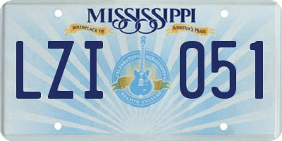 MS license plate LZI051