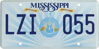 MS license plate LZI055