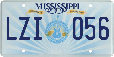 MS license plate LZI056