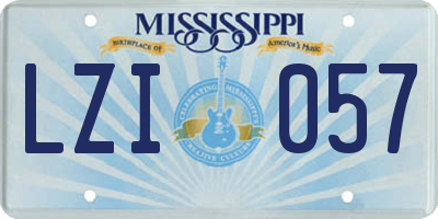 MS license plate LZI057