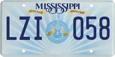 MS license plate LZI058