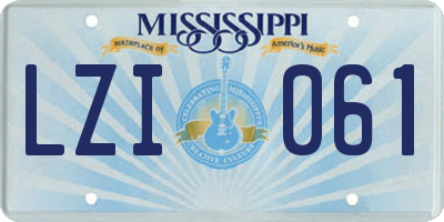 MS license plate LZI061