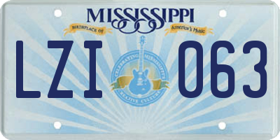 MS license plate LZI063
