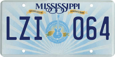 MS license plate LZI064