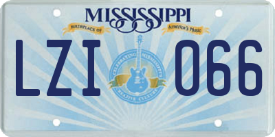 MS license plate LZI066