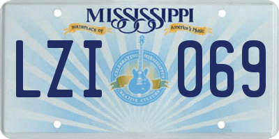 MS license plate LZI069
