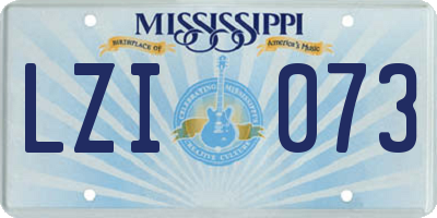MS license plate LZI073