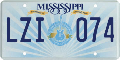 MS license plate LZI074