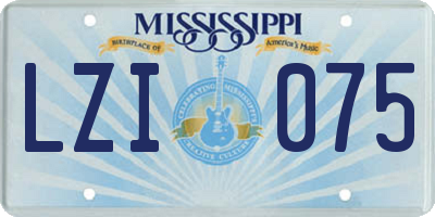 MS license plate LZI075