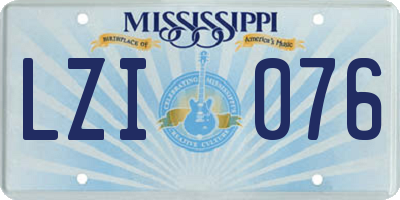 MS license plate LZI076