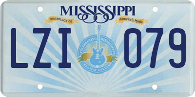 MS license plate LZI079