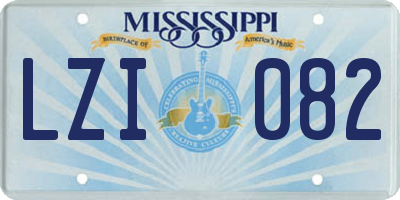 MS license plate LZI082