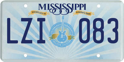 MS license plate LZI083