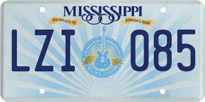 MS license plate LZI085