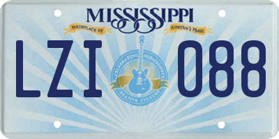 MS license plate LZI088