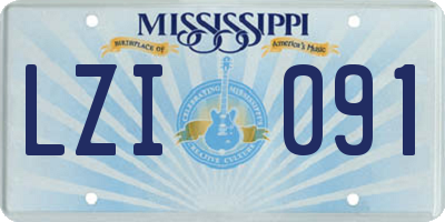 MS license plate LZI091