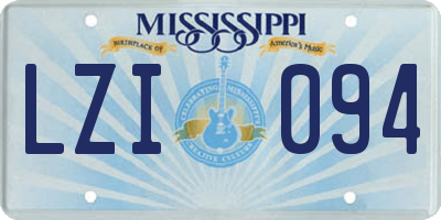 MS license plate LZI094