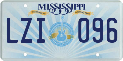 MS license plate LZI096