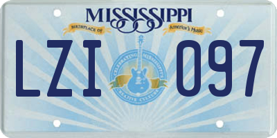 MS license plate LZI097