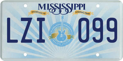 MS license plate LZI099
