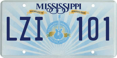 MS license plate LZI101