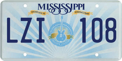MS license plate LZI108