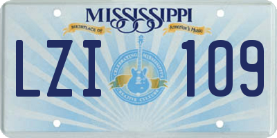 MS license plate LZI109