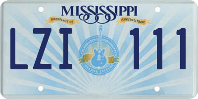 MS license plate LZI111