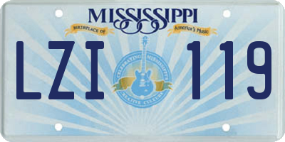 MS license plate LZI119
