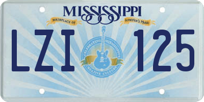 MS license plate LZI125