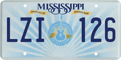 MS license plate LZI126