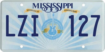 MS license plate LZI127