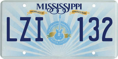 MS license plate LZI132