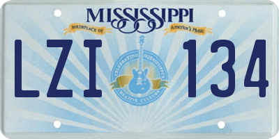 MS license plate LZI134