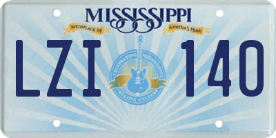 MS license plate LZI140