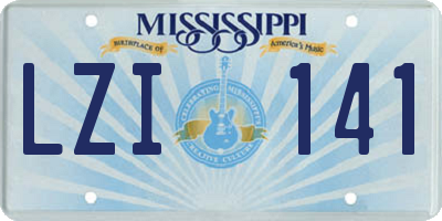 MS license plate LZI141