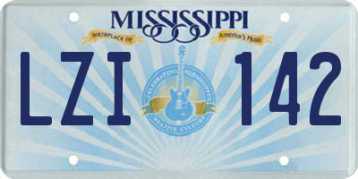 MS license plate LZI142