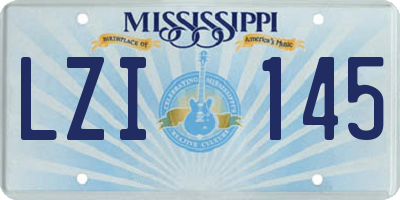 MS license plate LZI145