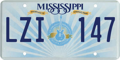 MS license plate LZI147