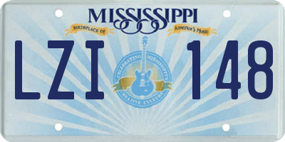 MS license plate LZI148