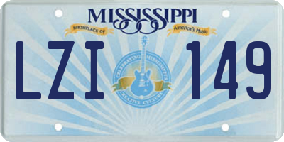 MS license plate LZI149