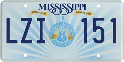 MS license plate LZI151